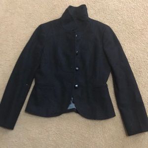 Cropped j crew black fitted wool jacket